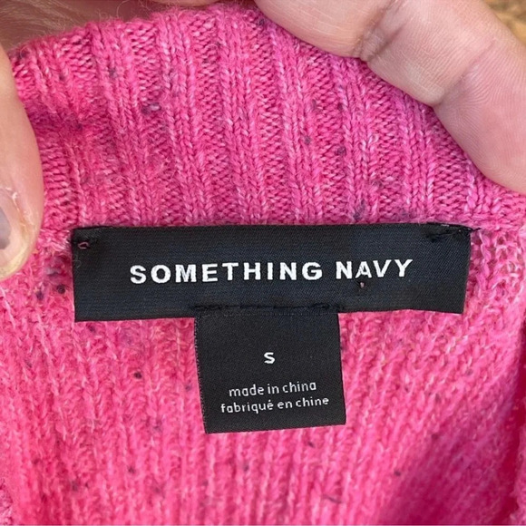 Something navy wool blend pink sweater size small - Picture 8 of 11